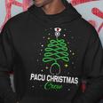 Pacu Christmas Crew Cute Christmas Tree Xmas Lights Nurse Men Hoodie Graphic Print Hooded Sweatshirt Funny Gifts