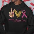 Peace Love Cure Breast Cancer Awareness Hoodie Funny Gifts