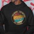 Personalisiertes Schwarzes Hoodie David, Mann Mythos Legende, Vintage-Stil Lustige Geschenke