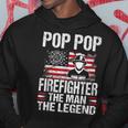 Pop Pop Firefighter The Man The Legend Retro Usa Flag Hoodie Funny Gifts
