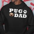 Pug Dad With Paw And Pug Graphic Hoodie Unique Gifts