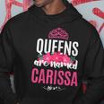 Queens Are Named Carissa Pink Flower Custom Name B-Day Men Hoodie Personalized Gifts