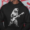 Retro Bear Playing Bass Guitar Bear Guitarist Music Lovers Hoodie Unique Gifts