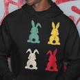 Retro Easter Bunny Cute Happy Easter Vintage Colorful Rabbit Hoodie Funny Gifts