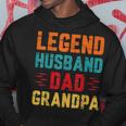Retro Fathers Day Dad The Legend Husband Dad Grandpa Hoodie Funny Gifts