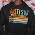 Retro In April We Wear Blue Puzzle Autism Awareness Month Hoodie Unique Gifts