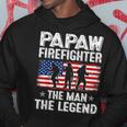Retro Us Flag Fathers Day Papaw Firefighter The Legend Gift For Mens Hoodie Funny Gifts
