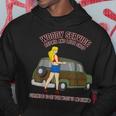 Retro Vintage Sexy Pinup Girl Mechanic Auto Big Woody Wagon Hoodie Unique Gifts