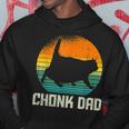 Retro Vintage Style Funny Fat Daddy Cat Meme Chonk Cat Dad Hoodie Funny Gifts