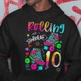 Rolling Into 10Th Birthday Leopard Roller Skates 10 Yrs Old Hoodie Funny Gifts