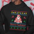 Santa Claus Middle Finger Merry Fuckmas Ugly Christmas Gift Hoodie Unique Gifts