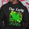Shamrock Leopard Plaid One Lucky Para St Patricks Day Hoodie Funny Gifts