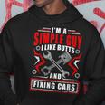 Simple Guy Like Butts And Fixing Cars Funny Mechanic Hoodie Unique Gifts