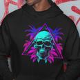 Skull Vaporwave Retrowave Aesthetic Synthwave 80S Palm Tree Hoodie Unique Gifts