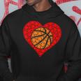 Sports Basketball Ball Red Love Shaped Heart Valentines Day Hoodie Unique Gifts