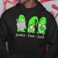 St Patricks Day Gnome Peace Love Luck Heart Shamrock Funny Hoodie Personalized Gifts