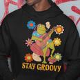 Stay Groovy Frog Hippie Hoodie Unique Gifts