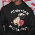Stealing Hearts Blasting Farts Pug Valentines Day Hoodie Funny Gifts