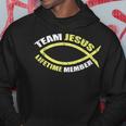Team Jesus Lifetime Club Member Christian And Believer Men Hoodie Graphic Print Hooded Sweatshirt Funny Gifts
