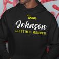 Team Johnson Lifetime Member Surname Birthday Wedding Name Men Hoodie Graphic Print Hooded Sweatshirt Funny Gifts