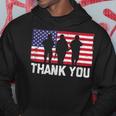 Thank You American Flag Military Heroes Veteran Day Design Men Hoodie Graphic Print Hooded Sweatshirt Funny Gifts