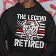 The Legend Has Retired Fireman American Flag Usa Firefighter Hoodie Funny Gifts
