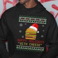 Ugly Christmas Sweater Burger Happy Holidays With Cheese V13 Hoodie Unique Gifts