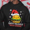 Ugly Christmas Sweater Burger Happy Holidays With Cheese V16 Hoodie Unique Gifts