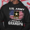 US Army Proud Grandpa With American Flag Gift Veteran Gift Men Hoodie Graphic Print Hooded Sweatshirt Funny Gifts