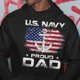 US Navy Proud Dad With American Flag Gift Veteran Day Hoodie Funny Gifts