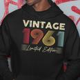 Vintage 1961 Wedding Anniversary Born In 1961 Birthday Party V2 Hoodie Funny Gifts