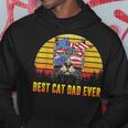 Vintage Best Cat Dad Ever Fathers Day Gifts 4Th Of July Men Hoodie Funny Gifts
