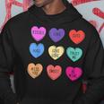Vintage Candy Anti Valentine Conversation Hearts Sarcasm Fun Men Hoodie Graphic Print Hooded Sweatshirt Funny Gifts