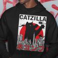 Vintage Catzilla Japanese Sunset Style Cat Kitten Lover V2 Hoodie Funny Gifts