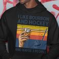 Vintage I Like Bourbon Hockey Maybe 3 People Gift For Mens Hoodie Funny Gifts