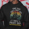 Vintage I Run A Pirate Ship Dad Mom Family Matching Father Hoodie Funny Gifts