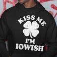 Vintage Kiss Me Im Iowish Shamrock Funny St Patricks Day Hoodie Funny Gifts