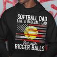 Vintage Softball Dad Like A Baseball Dad Us Flag Fathers Day Hoodie Funny Gifts