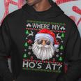 Where My Hos At Ugly Christmas Sweater Style Men Hoodie Graphic Print Hooded Sweatshirt Funny Gifts