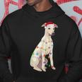 Whippet Christmas Lights Xmas Dog Lover Santa Hat Men Hoodie Graphic Print Hooded Sweatshirt Funny Gifts