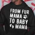 Womens From Fur Mama To Baby Mama Pregnant Dog Lover New Mom Mother Hoodie Unique Gifts