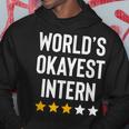 Worlds Okayest Intern Funny Birthday Christmas Gag Gift Men Hoodie Graphic Print Hooded Sweatshirt Funny Gifts