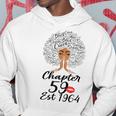 Chapter 59 Est 1964 59Th Birthday Afro Black Messy Bun Hoodie Unique Gifts