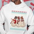 Chillin With My Snowmies Ugly Christmas Snowman Funny Gift Black Hoodie Unique Gifts