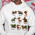 Christmas Deer Dachshund Custom Dog Name Santa Hat Xmas Tree Men Hoodie Personalized Gifts