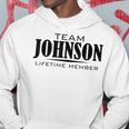 Cornhole Team Johnson Family Last Name Top Lifetime Member Men Hoodie Graphic Print Hooded Sweatshirt Funny Gifts