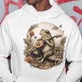 Cottagecore Aesthetic Frog Playing Banjo Instrument Vintage Hoodie Unique Gifts