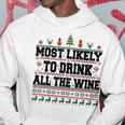 Familien-Weihnachts-Hoodie: Wer trinkt den Wein? Lustiges Design Lustige Geschenke