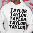 First Name Taylor - Funny Modern Repeated Text Retro Hoodie Unique Gifts