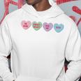 Happy Valentines Day Candy Conversation Hearts Men Hoodie Graphic Print Hooded Sweatshirt Funny Gifts